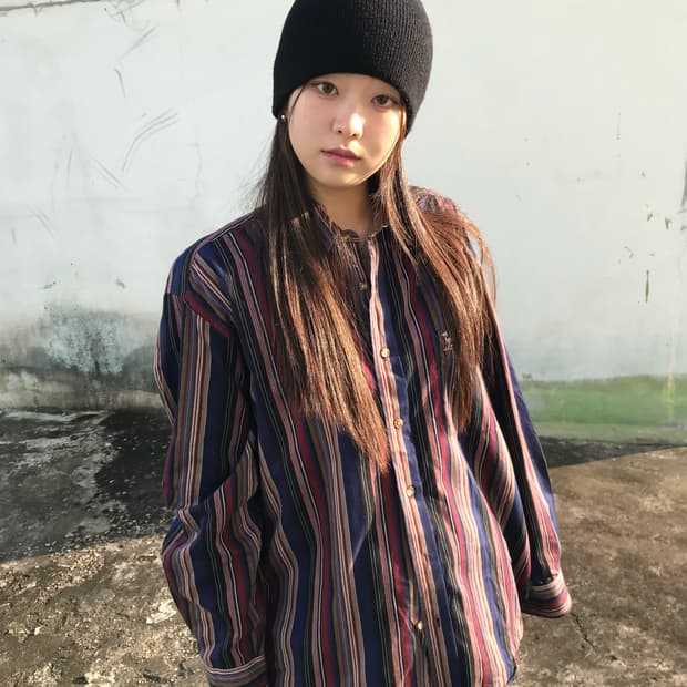 빈티지 스트라이프 퍼피 셔츠 