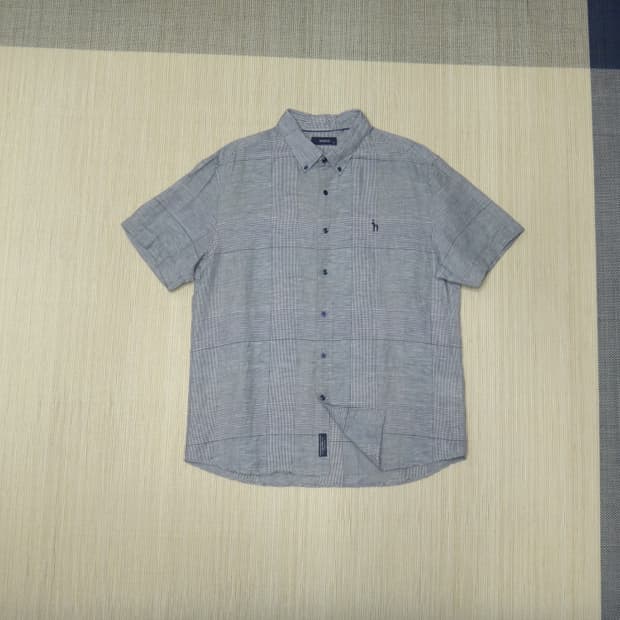 (2XL) LF 헤지스 린넨혼방 체크 셔츠 HZSH9B534