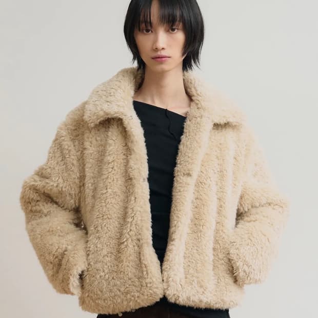 SIS A- 리에디션 컬리 퍼 자켓 [beige]