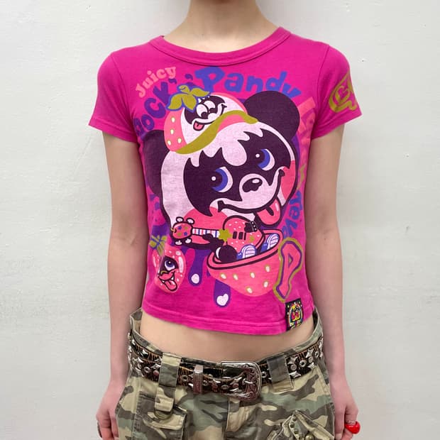 Love Strawberry Panda Pink T-shirt