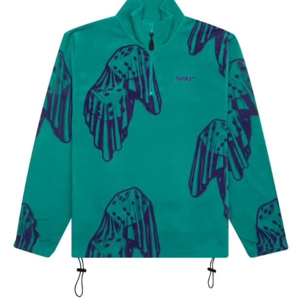 Awake NY 어웨이크 뉴욕 플리스 후리스 다이스 풀오버 반집업 L