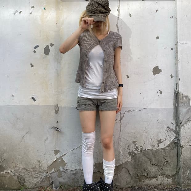 Y2K Minimal Mood TopXSleevless Set