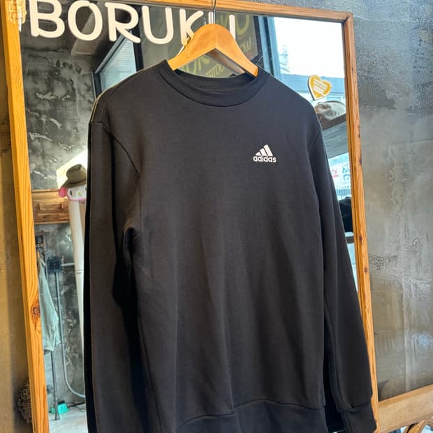 아디다스 블랙 맨투맨 S