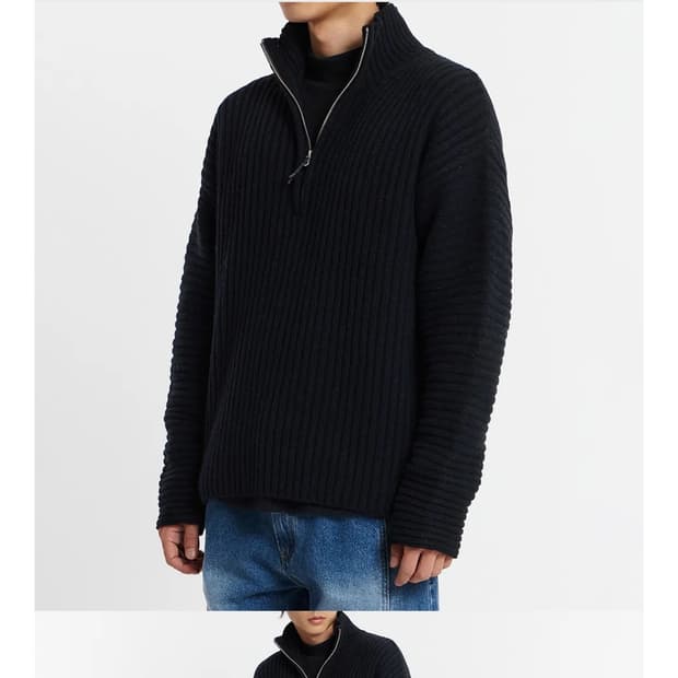 언어펙티드 집업 니트