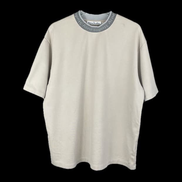 [S] 아크네 스튜디오 로고 리브 반팔 티셔츠 릴렉스 핏