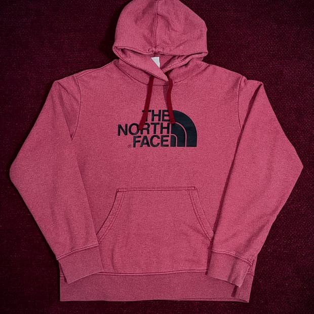 노스페이스 빅로고 후드티 버건디 L