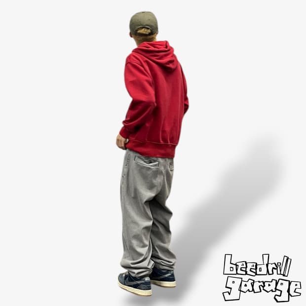 시스템옴므 그레이 핀턱 데님팬츠