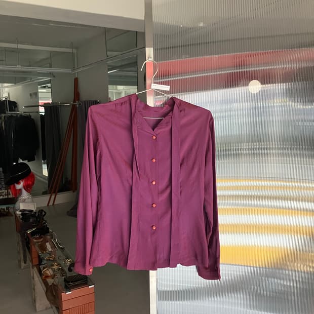 Gianni 격자패턴 블라우스 
