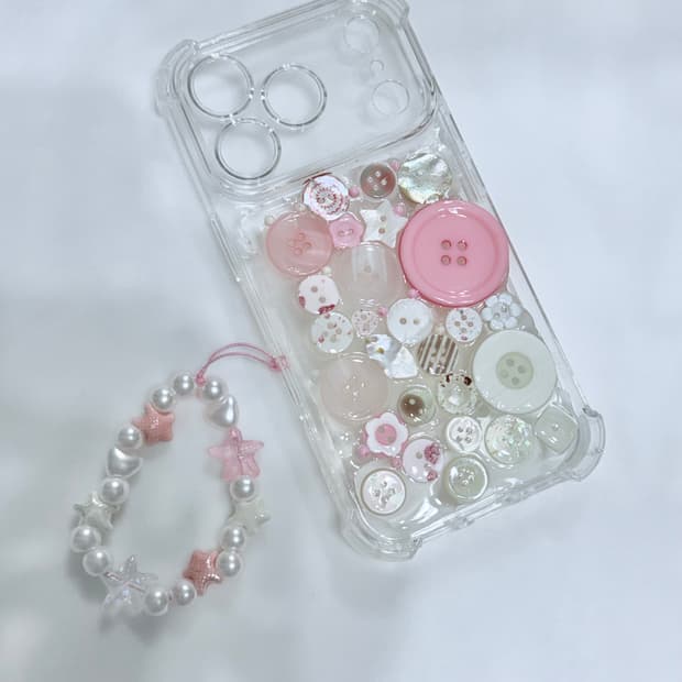 gesumchure Milk Pink Button 케이스(17프로)