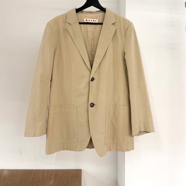 마르니 베이지 싱글 브레스티드 블레이저