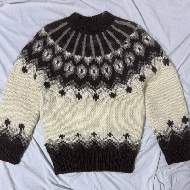 빈티지 노르딕 헤비울 니트