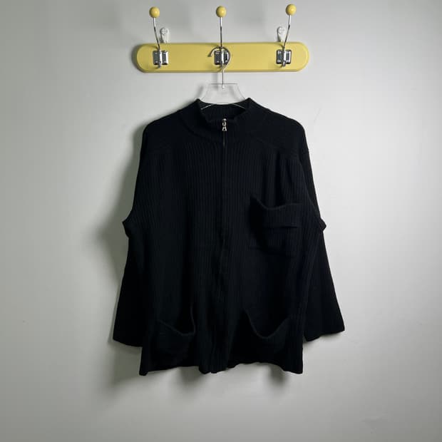 Des pres 블랙 울 니트 집업