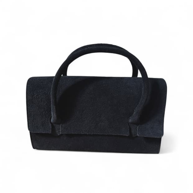 꼼데가르송 스웨이드 스퀘어 핸드백