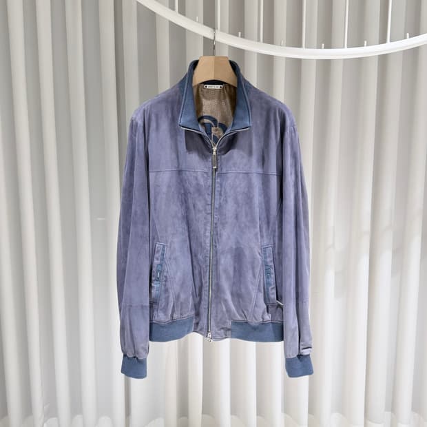 (A+/54) / 스테파노 리치 블루 스웨이드 봄버 블루종 자켓