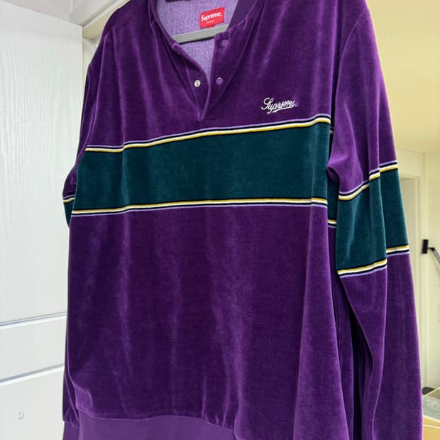 [L] 슈프림 벨루어 롱슬리프 크루넥