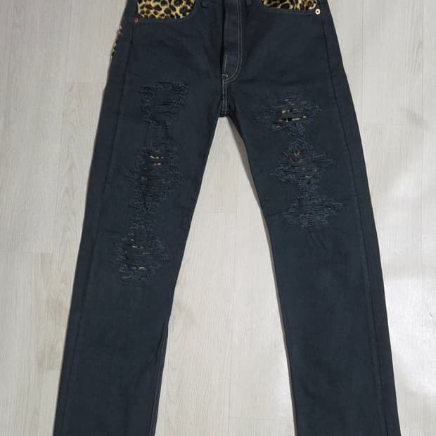 (착샷) 리바이스 501 호피진 레오파드 데님
