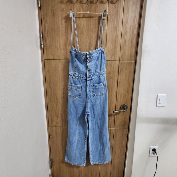 (XS)여성 STANDING 데님 오버롤 점프수트