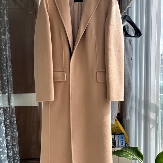 Theory(띠어리,띠오리) 울캐시미어 베이지 롱코트 (000사이즈)