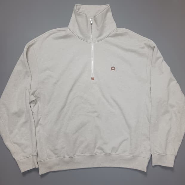 [L] 던스트 래더 로고 하프집업 스웨트셔츠 오트밀 멜란지 맨투맨