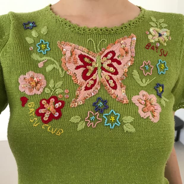 vintage butterfly pattern knit