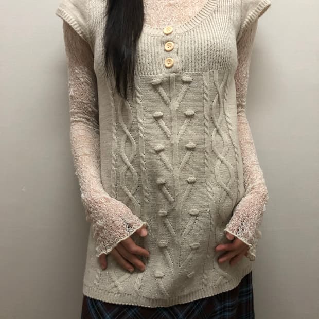 빈티지 아이보리 글리터 니트