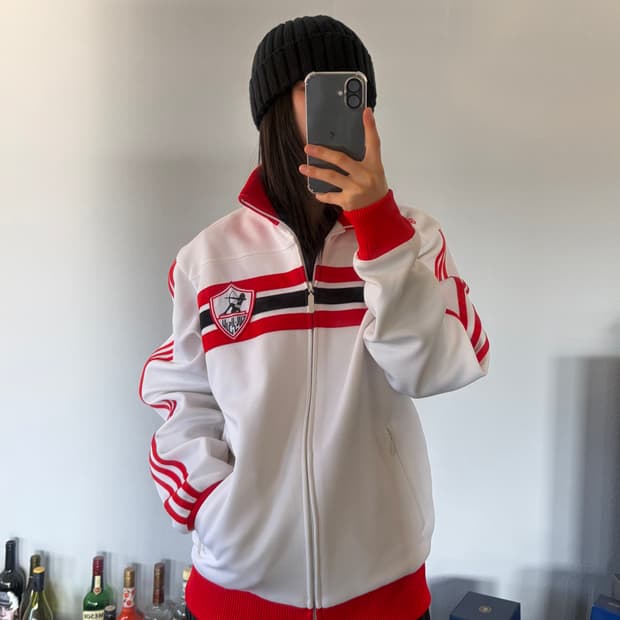 [L]아디다스 이집트 자말렉 화이트 트랙탑 져지