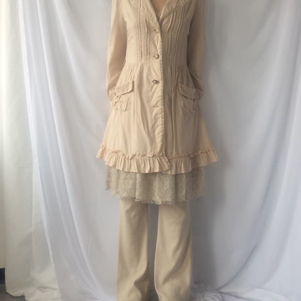 Axes femme back lace up point frill shir