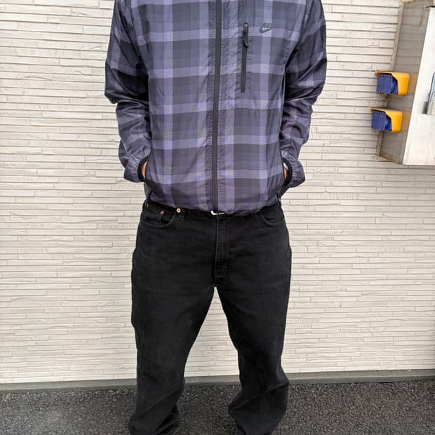 나이키 체크 바람막이 