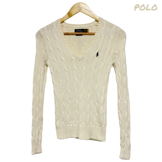 3776 폴로 랄프로렌 베이지 꽈베기 케이블니트