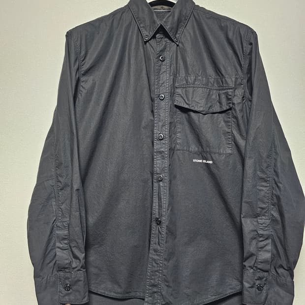 스톤아일랜드 포켓 로고 코튼 위드 셔츠