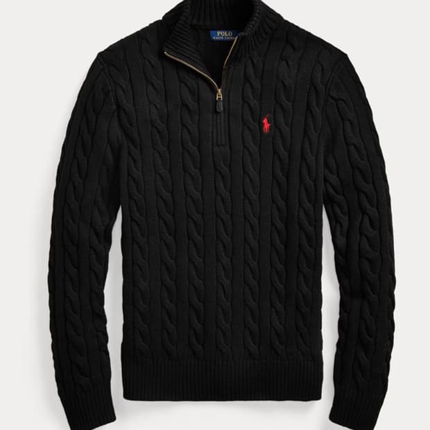 폴로 니트 반집업 L