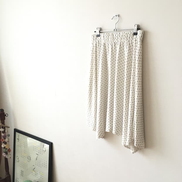 도트 언발 레이어드 스커트