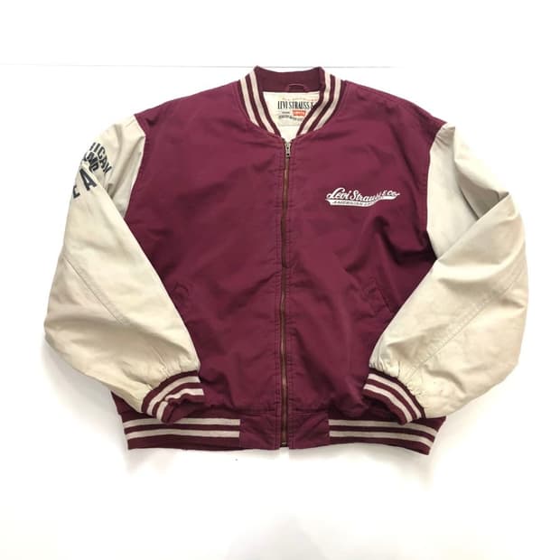 Levi’s 빈티지 바시티 자켓 버건디 XL
