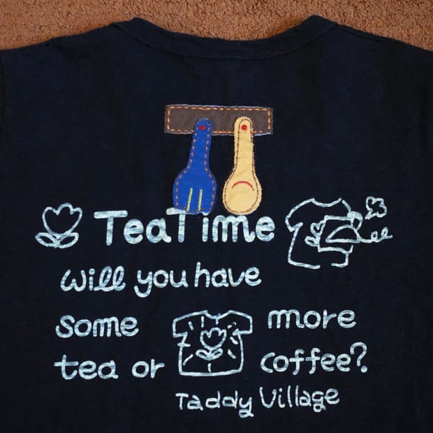 45rpm 아플리케 자수 긴팔티