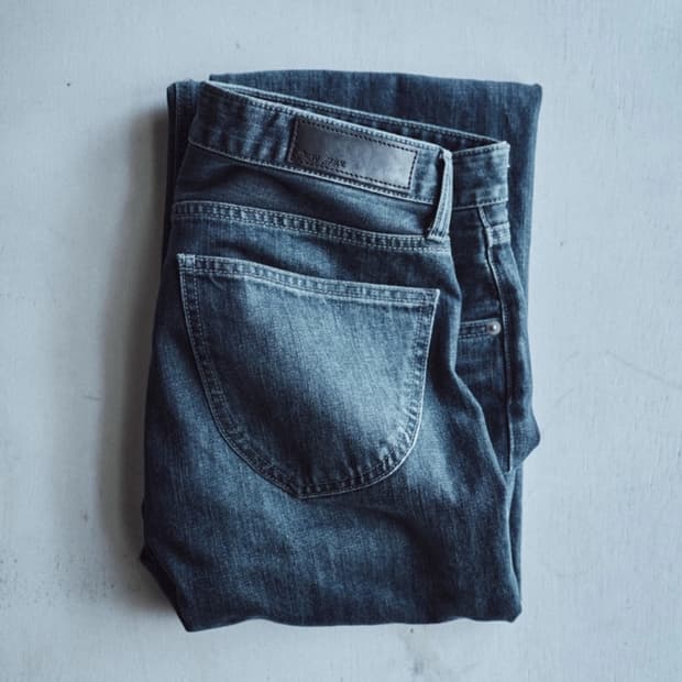 모노프리베 텍스쳐 데님팬츠 mid blue