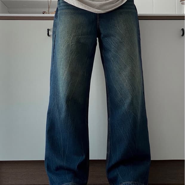 크랙 워싱 데님