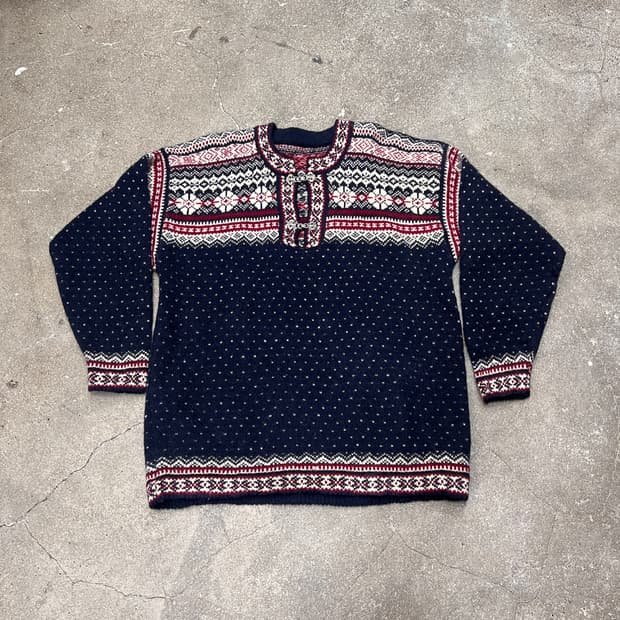 노르웨이 노르딕 울 스웨터 