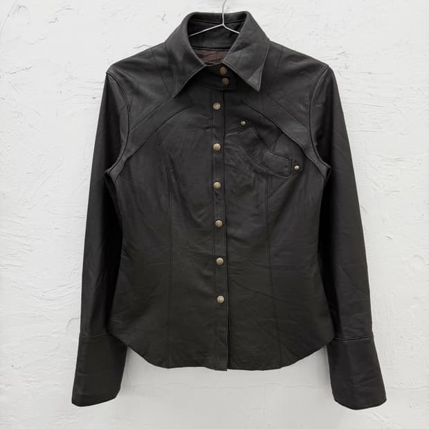 pride 쉽스킨 체인 셔츠 자켓