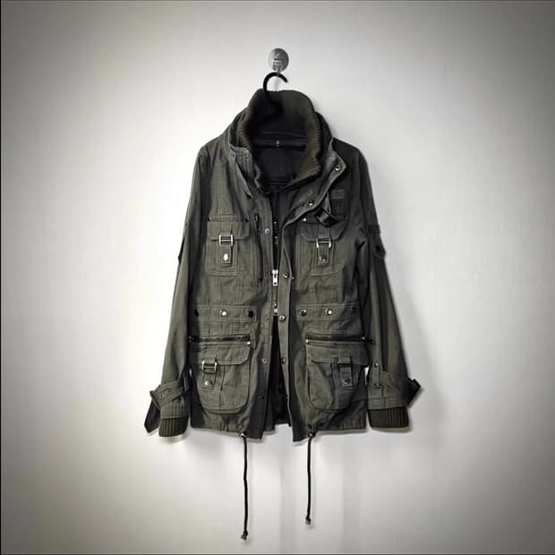 고스트오브할렘 투카라 하이넥 2way 스터드 버클 자켓 y2K 펑크 갸루