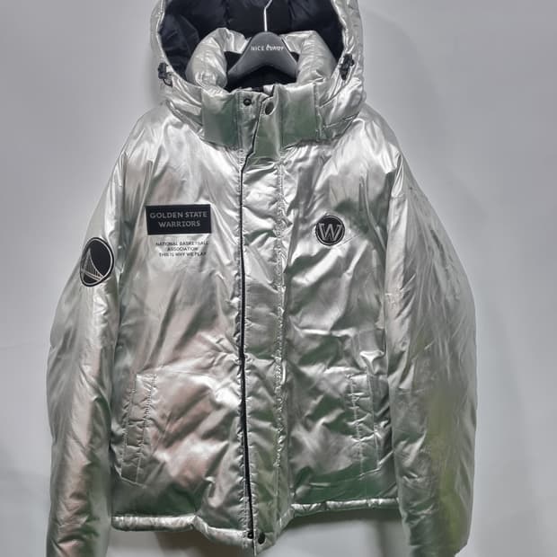 NBA GSW 덕다운 숏패딩 점퍼 XL