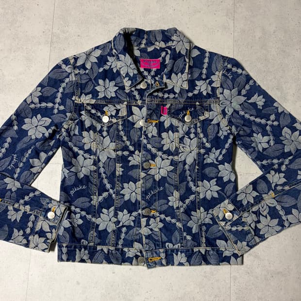 Pikake flower design 데님자켓