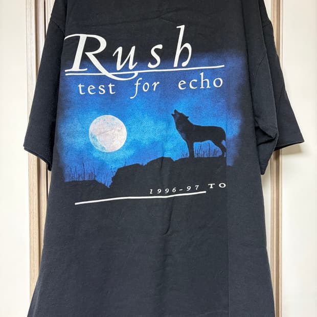 [L] 빈티지 90s 러쉬 Rush test for echo 밴드 티셔츠