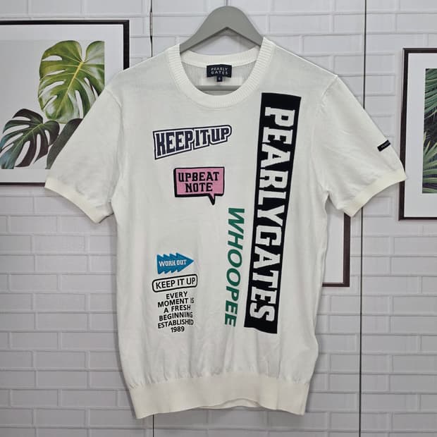 2023년 파리게이츠 자카드 골프 반팔 니트 티셔츠 100 5사이즈