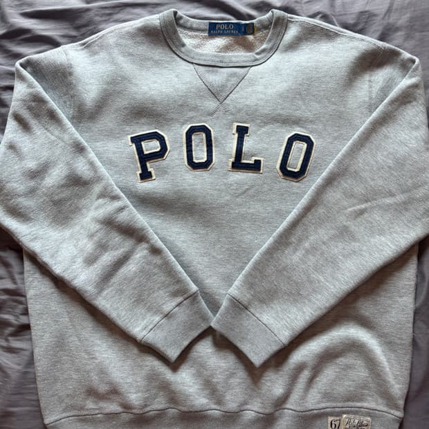 폴로 랄프로렌 플리스 로고 스웻셔츠 L