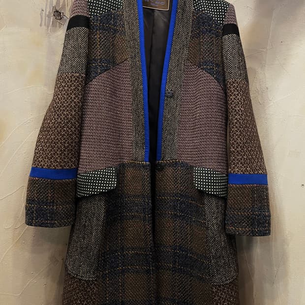 에트로  멀티 헤링본 롱코트 