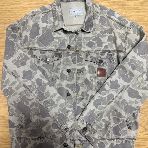 칼하트 덕헬스턴 자켓 카모 덕 블랙블리치드 M