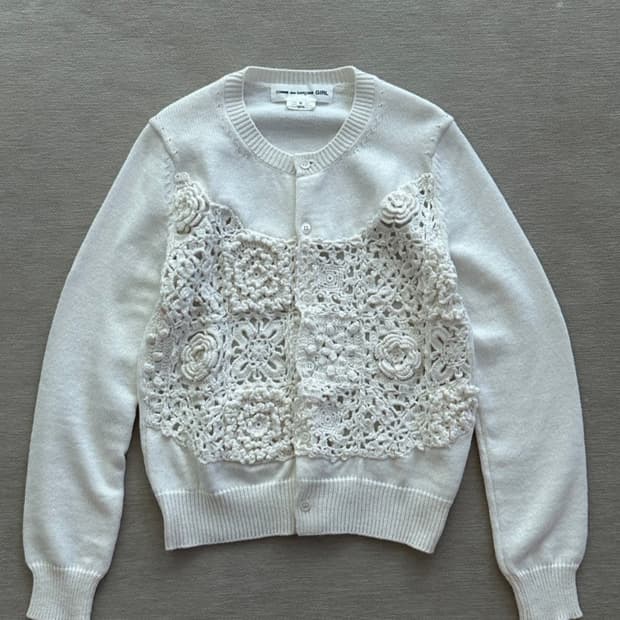 [S] 꼼데가르송 걸 크로쉐 가디건