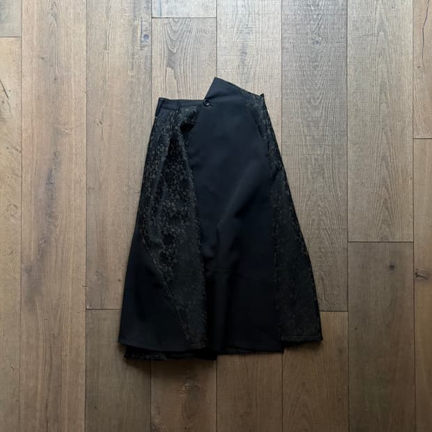 Floral Lace Docking Pleats Skirt