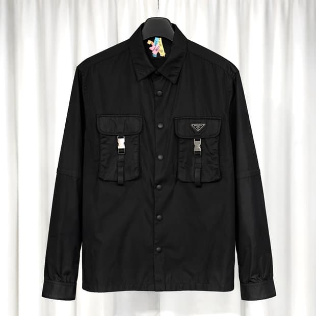 프라다 투포켓 버클 리나일론 셔츠