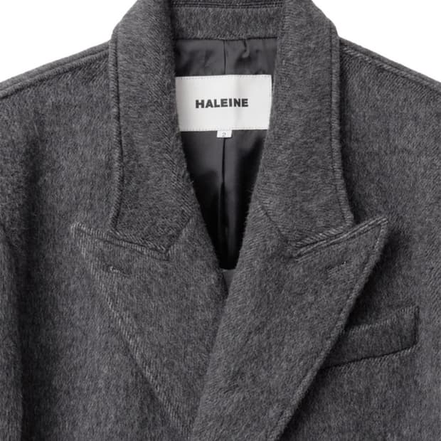 알렌느 알파카 더블브레스트 코트 차콜 2 size